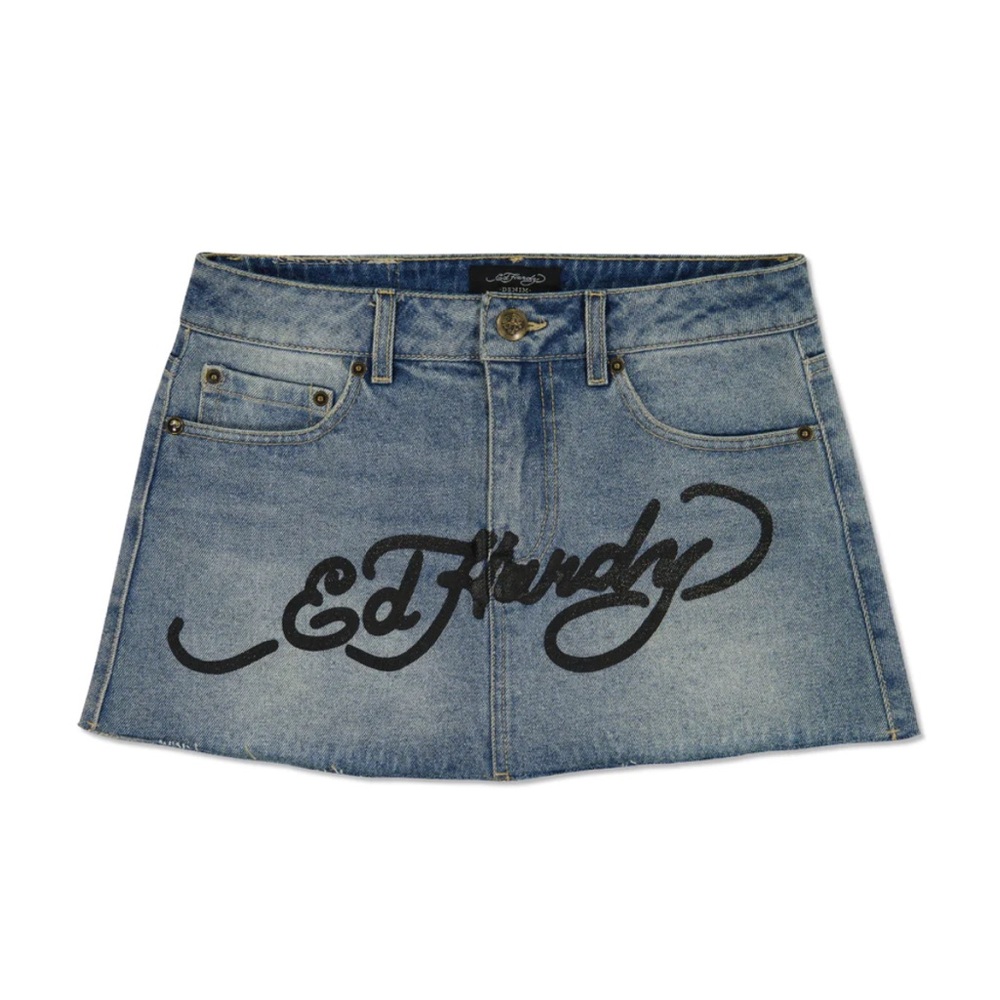 EDHARDY Brave Eagle Mini Denim Skirt